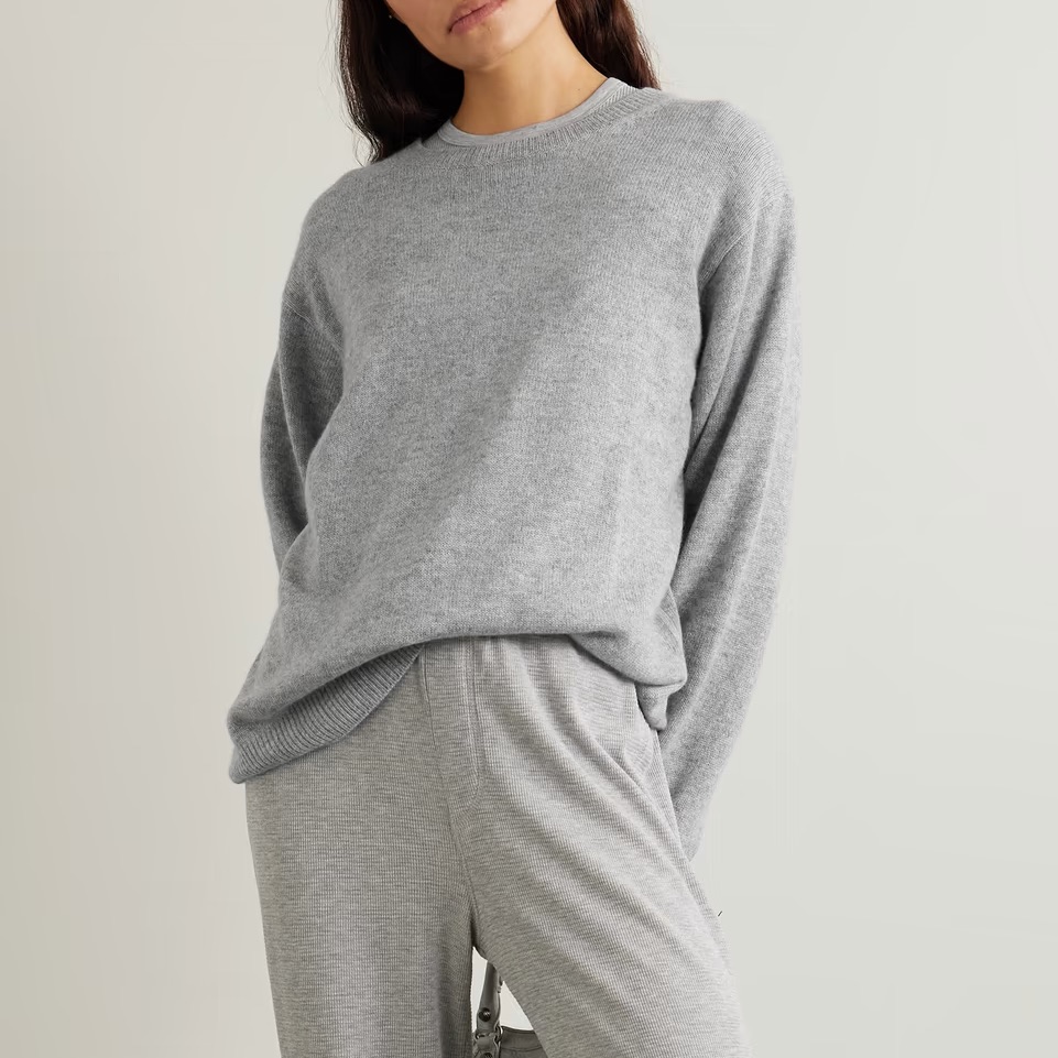 Eterne James Cashmere Sweater In Grey Size M/L